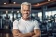 gym man sport senior exercise fitness healthy male active fit health training elderly exercising old smiling body mature workout happy athlete caucasian weight strength vitality muscle