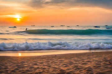 Wall Mural - sunset at the beach