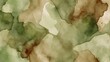 Light green brown abstract watercolor pattern. Olive khaki color. Art background for design