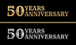 50 years logo. 50th anniversary celebration design. Birthday, invitation, jubilee golden and silver sign or symbol. Vector illustration.