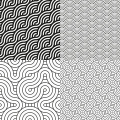 Sticker - Set of geometric black and white pattern