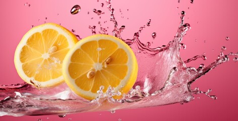 Wall Mural - lemon in water