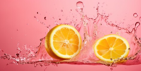 Canvas Print - lemon in water