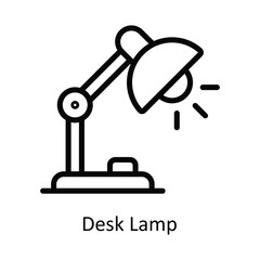 Wall Mural - desk lamp vector outline design illustration. symbol on white background eps 10 file