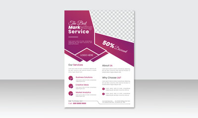 A4 flyer template, modern business flyer template, abstract business flyer and creative design, 