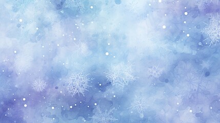 Wall Mural - Blue background with falling snowflakes. Gradient from white to blue, imitation of watercolor