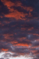 Wall Mural - Stunning sunrise with beautiful shades of orange, pink, purple and blue colors. Wallpaper, natural background with copy space.