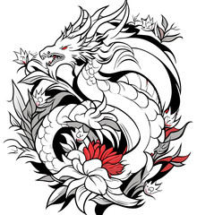 Wall Mural - dragon tattoo design