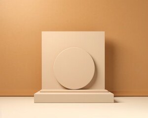 Minimalistic empty abstract beige background for Product Display  ai generative