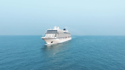 Wall Mural - cruise ship, cruise liners beautiful white cruise ship above luxury cruise in the ocean sea concept 