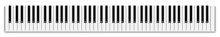 Top View Of Realistic Shaded Monochrome Piano Keyboard On Transparent Background