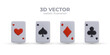 © ArtHub02 - Set of playing cards of different suits in vertical position. Ace of Spades, Hearts, Diamonds, Clubs. Isolated vector illustration with shadows. Vector images for online games
