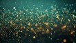 © Ameer - Teal green and gold glitter bokeh: festive holiday background texture in high resolution