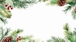 © Ameer - Festive watercolor banner with fir branches and text space