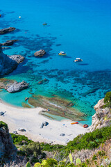 Wall Mural - Amazing view of Praia di Fuoco and Spiaggia di Ficara from Capo Vaticano - beautiful beach and coast scenery - travel destination in Calabria, Italy