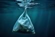 Plastic bags under the sea. environmental pollution problems