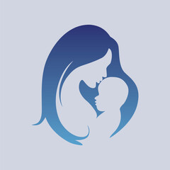 Wall Mural - free vector mother and baby illustration.