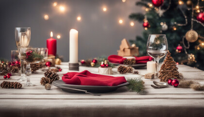  Festive Christmas Table with Space for Product or Text Advertising