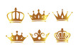 golden decorative king and queen crowns set