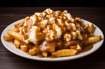 Poutine ( Canadian dish ) : French fries topped with cheese curds and smothered in gravy