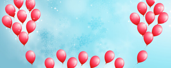 Wall Mural - bright winter balloons banner