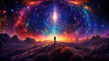 Cosmic View Spiritual Night New Age Cosmos  Galaxy - By Generative Ai