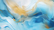 © Olivia - Abstract blue art with gray and gold. Light blue background with beautiful smudges and stains
