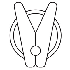 Wall Mural - Clothes pin line icon