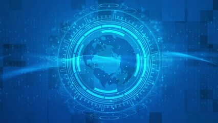 HUD digital high tech circle background of future business database