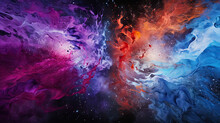  A Colorful Wallpaper With A Black Background And Red, Blue, And Purple Swirls.  Generative Ai