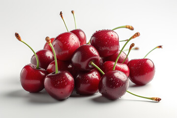 Cherry on background. Juicy red cherry, fresh and sweet.