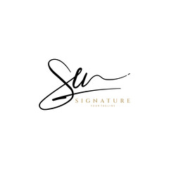 Wall Mural - SW initial signature logo. Handwritten monogram vector