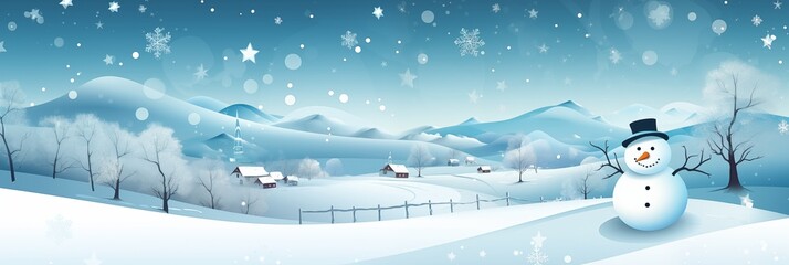 Wall Mural - Magic snowman in winter