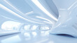 © Witri - Abstract white interior highlights future. Architectural background. generative ai