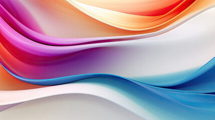 Wall Mural -  a colorful abstract background with wavy lines and colors of blue, pink, orange, and white.  generative ai