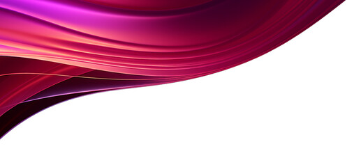 3d render. Abstract folded ribbon glowing with pink blue neon light transparent PNG