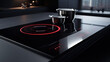 The kitchen shines with its new sleek induction cooktop.