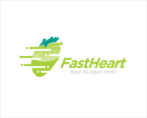 Sticker - medical fast heart logo for health service and consult