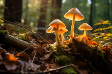 Wild Mushrooms In The Woods, Wood Mushrooms, Forest Mushrooms, Forest Plants, Organism