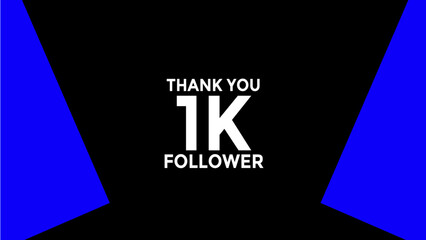 1K follower thank you vector background