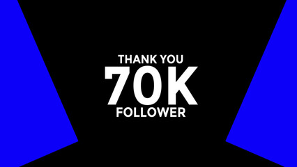 70K follower thank you vector background