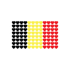 Wall Mural - heart Belgian  flag. Simple vector Belgian flag