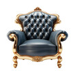 black luxury arm chair isolated on transparent background, png