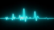 © MAMUN - heartbeat rate and pulse on black screen. Neon heartbeat on black isolated background. ECG Heartbeat Display. Background heartbeat line neon light heart rate display screen medical research.