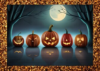 halloween background with pumpkins