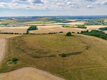 Ladle Hill Iron Age Hill Fort On The Berkshire Hampshire Border At Sydmonton Aerial View 