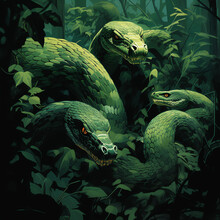 Green Snake Viper Den Nest