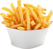 Heap of Delicious Tasty French fries in bowl, PNG, Transparent, isolate.