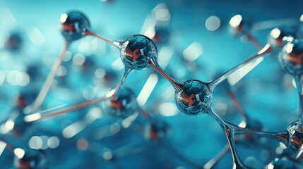 Wall Mural - abstract science background with atoms and molecules, illustration of molecular structure for backdr