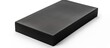 A rectangular black foam made of polyurethane with a white background serving as isolation